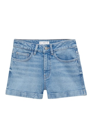 Short en jean à revers - Bleu clair