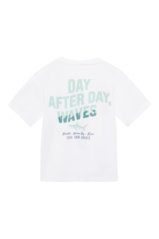 T-shirt coton imprimé - Blanc cassé