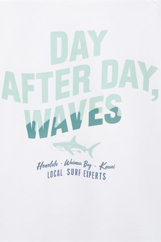 T-shirt coton imprimé - Blanc cassé