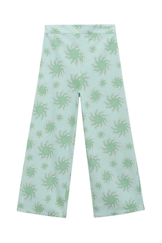 Pantalon droit imprimé - Vert pastel