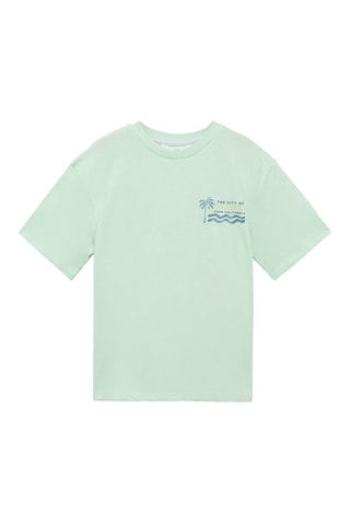 T-shirt en imprimé tropical - Vert menthe