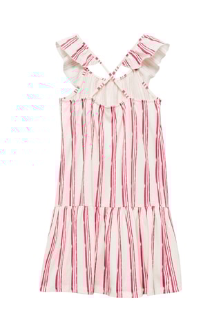 Robe coton à rayures - Blanc cassé