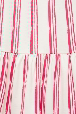 Robe coton à rayures - Blanc cassé