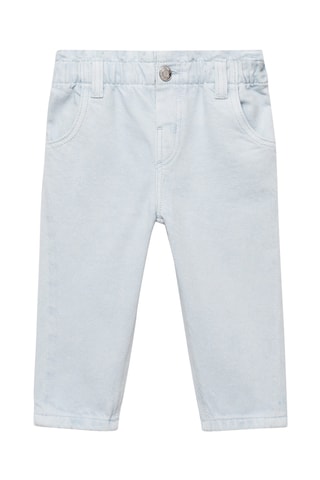 Jeans paperbag droits - Beige