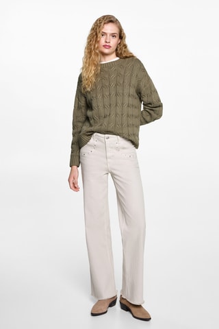 Pull-over maille torsadée - Vert