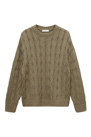 Pull-over maille torsadée - Vert