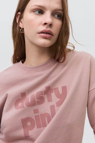 Sweat-shirt coton imprimé - Rose clair