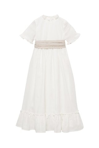 Robe lin volantée - Blanc