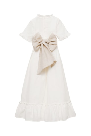 Robe lin volantée - Blanc