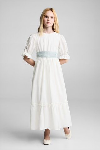 Robe lin volantée - Blanc