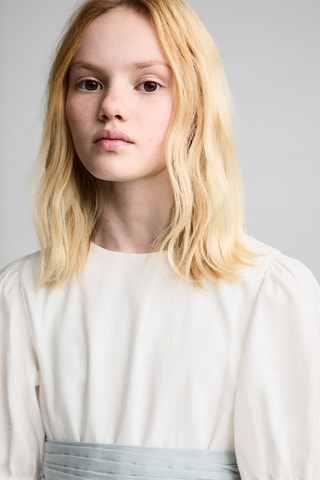 Robe lin volantée - Blanc