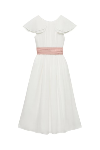 Robe texturée tissu plissé - Blanc