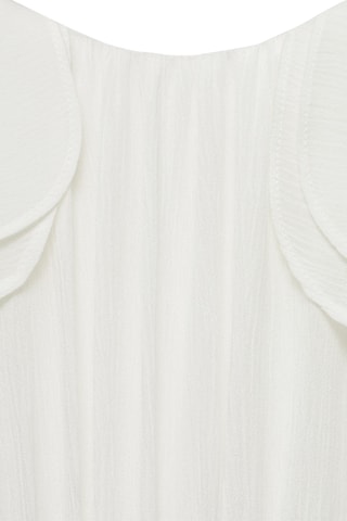 Robe texturée tissu plissé - Blanc