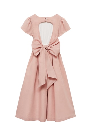 Robe lin ouverture dos - Rose