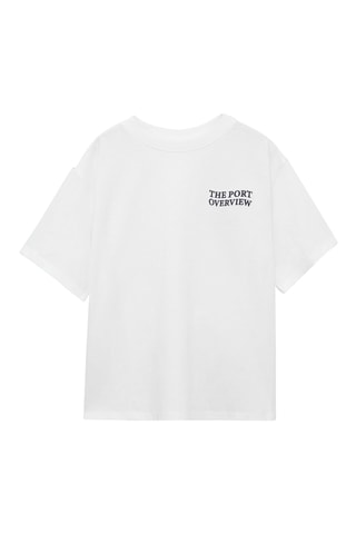 T-shirt en coton imprimé - Blanc cassé