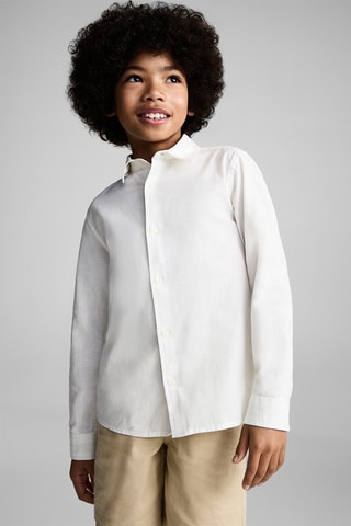 Chemise coton et lin - Blanc cassé