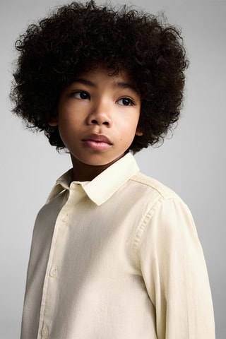 Chemise coton et lin - Blanc cassé