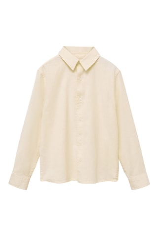 Chemise coton et lin - Blanc cassé