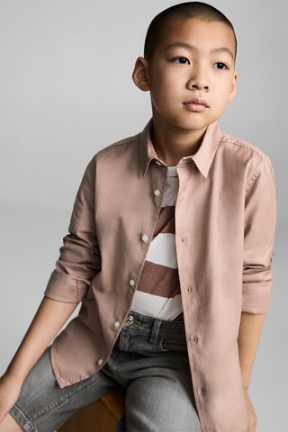 Chemise coton et lin - Blanc cassé