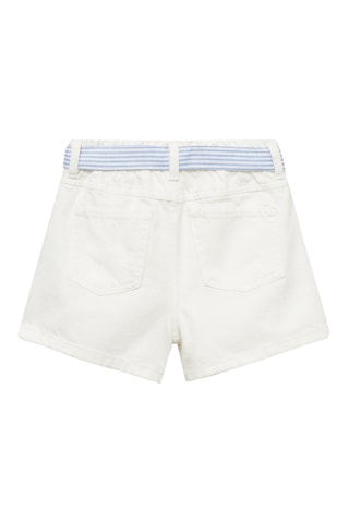 Short en jean noeud - Blanc
