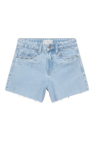 Short en jean à clous - Bleu clair