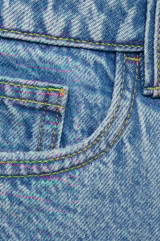 Short en jean revers effilochés - Bleu clair