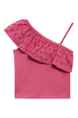 T-shirt asymétrique volanté - Blanc cassé