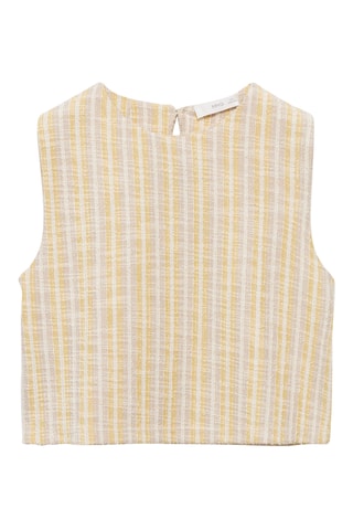 T-shirt rayures texturé - Jaune