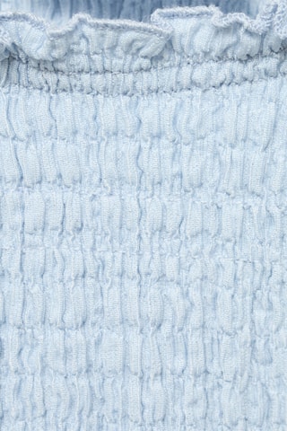 T-shirt froncé manches courtes - Bleu clair