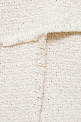 Jupe short effilochée - Blanc cassé