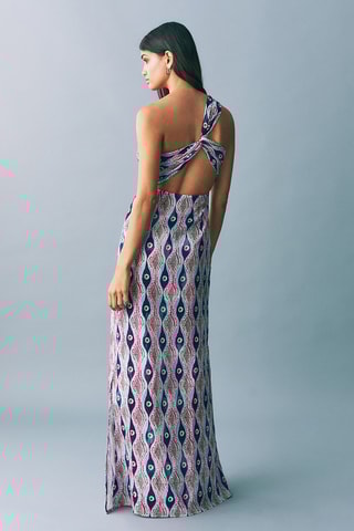 Robe asymétrique imprimée - Lilas