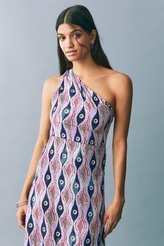 Robe asymétrique imprimée - Lilas