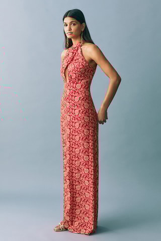 Robe imprimé emmanchures américaines - Orange