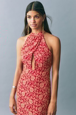 Robe imprimé emmanchures américaines - Orange