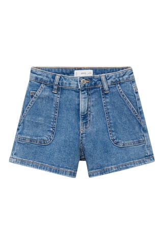 Short en jean droit - Bleu marine