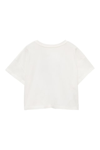 T-shirt crop imprimé - Blanc cassé