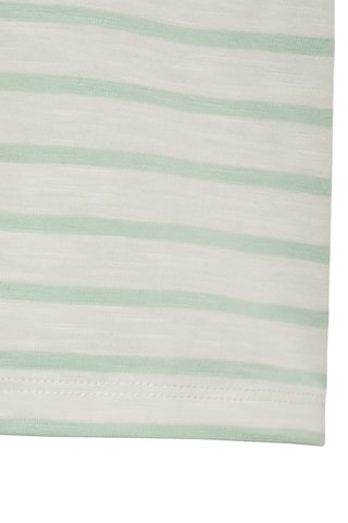 T-shirt à rayures et ornement - Blanc cassé