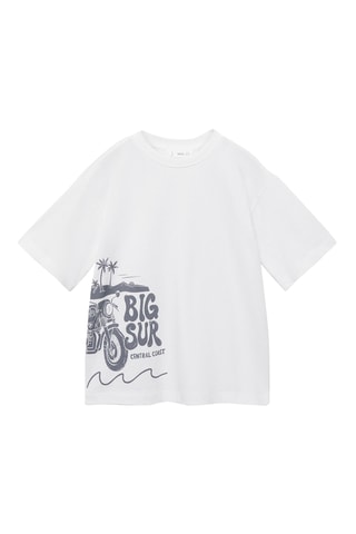 T-shirt imprimé manches courtes - Blanc cassé