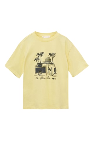 T-shirt imprimé manches courtes - Jaune