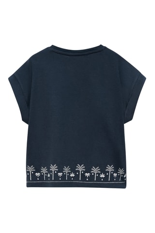 T-shirt manches courtes brodé - Bleu marine