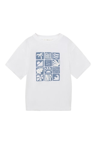 T-shirt imprimé surf - Blanc cassé