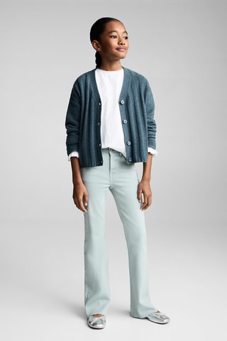 Jean flare ourlet effiloché - Blanc cassé