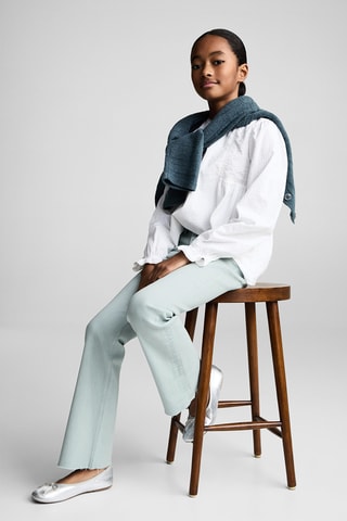 Jean flare ourlet effiloché - Blanc cassé