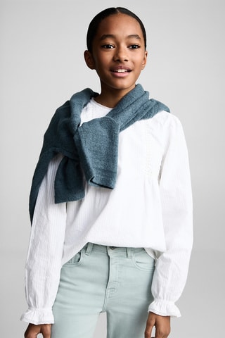 Jean flare ourlet effiloché - Blanc cassé