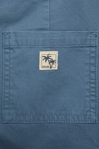 Bermuda coton cargo - Bleu