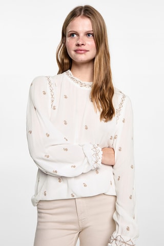 Blouse brodée - Blanc cassé