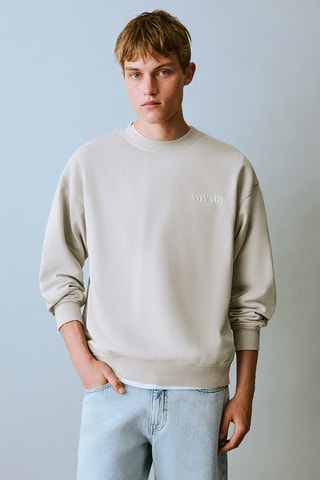 Sweater coton message - Gris