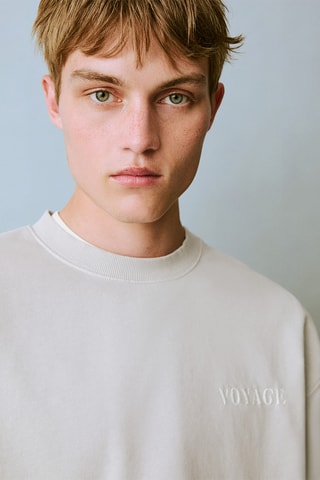 Sweater coton message - Gris