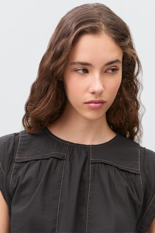 Blouse coutures décoratives - Noir