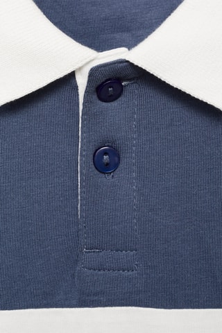 Polo coton à rayures - Bleu